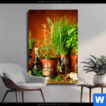 Leinwandbild Stillleben Mit Mediterranen Kraeutern Hochformat Produktvorschau mit dem Bild Stillleben mit mediterranen Kräutern im Format Hochformat.