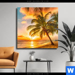 Leinwandbild Strand Von Barbados Quadrat Produktvorschau mit dem Bild Strand von Barbados im Format Quadrat.