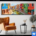 Leinwandbild Strassen Von Venedig Panorama Produktvorschau mit dem Bild Straßen von Venedig im Format Panorama.