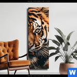 Leinwandbild Tiger Im Wasser Schmal Produktvorschau mit dem Bild Tiger im Wasser im Format Schmal.