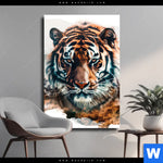 Leinwandbild Tiger Staerke Und Natur Hochformat Produktvorschau mit dem Bild Tiger - Stärke und Natur im Format Hochformat.