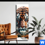 Leinwandbild Tiger Staerke Und Natur Schmal Produktvorschau mit dem Bild Tiger - Stärke und Natur im Format Schmal.