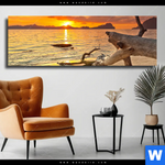 Leinwandbild Traumhafte Meereskulisse Panorama Produktvorschau mit dem Bild Traumhafte Meereskulisse im Format Panorama.