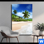 Leinwandbild Traumstrand Unter Palmen Hochformat Produktvorschau mit dem Bild Traumstrand unter Palmen im Format Hochformat.
