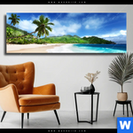 Leinwandbild Traumstrand Unter Palmen Panorama Produktvorschau mit dem Bild Traumstrand unter Palmen im Format Panorama.