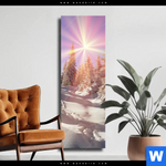 Leinwandbild Verschneiter Wald Schmal Produktvorschau mit dem Bild Verschneiter Wald im Format Schmal.