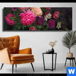 Leinwandbild Vintage Blumen No 2 Panorama Produktvorschau mit dem Bild Vintage Blumen No. 2 im Format Panorama.