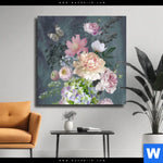 Leinwandbild Vintage Blumen No 3 Quadrat Produktvorschau mit dem Bild Vintage Blumen No. 3 im Format Quadrat.
