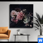 Leinwandbild Vintage Blumen Quadrat Produktvorschau mit dem Bild Vintage Blumen im Format Quadrat.