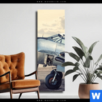 Leinwandbild Vintage Flugzeug Schmal Produktvorschau mit dem Bild Vintage Flugzeug im Format Schmal.