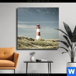 Leinwandbild Vintage Leuchtturm Quadrat Produktvorschau mit dem Bild Vintage Leuchtturm im Format Quadrat.