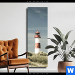 Leinwandbild Vintage Leuchtturm Schmal Produktvorschau mit dem Bild Vintage Leuchtturm im Format Schmal.