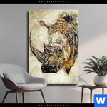Leinwandbild Vintage Nashorn Hochformat Produktvorschau mit dem Bild Vintage Nashorn im Format Hochformat.