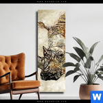 Leinwandbild Vintage Nashorn Schmal Produktvorschau mit dem Bild Vintage Nashorn im Format Schmal.