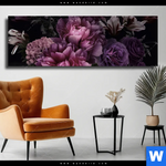 Leinwandbild Vintage Pfingstrosen Panorama Produktvorschau mit dem Bild Vintage Pfingstrosen im Format Panorama.