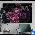 Leinwandbild Vintage Pfingstrosen Querformat Produktvorschau mit dem Bild Vintage Pfingstrosen im Format Querformat.