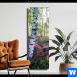 Leinwandbild Wald Mit Heideblumen Schmal Produktvorschau mit dem Bild Wald mit Heideblumen im Format Schmal.