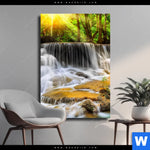 Leinwandbild Wald Wasserfall No 2 Hochformat Produktvorschau mit dem Bild Wald & Wasserfall No. 2 im Format Hochformat.