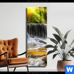 Leinwandbild Wald Wasserfall No 2 Schmal Produktvorschau mit dem Bild Wald & Wasserfall No. 2 im Format Schmal.