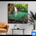 Leinwandbild Wald Wasserfall No 4 Quadrat Produktvorschau mit dem Bild Wald & Wasserfall No. 4 im Format Quadrat.