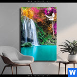 Leinwandbild Wald Wasserfall No 7 Hochformat Produktvorschau mit dem Bild Wald & Wasserfall No. 7 im Format Hochformat.