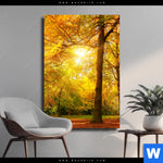 Leinwandbild Waldlandschaft Im Herbst Hochformat Produktvorschau mit dem Bild Waldlandschaft im Herbst im Format Hochformat.