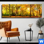 Leinwandbild Waldlandschaft Im Herbst Panorama Produktvorschau mit dem Bild Waldlandschaft im Herbst im Format Panorama.