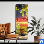 Leinwandbild Weinreben Im Abendlicht Schmal Produktvorschau mit dem Bild Weinreben im Abendlicht im Format Schmal.
