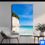 Leinwandbild Weisse Kreidefelswand Am Meer Hochformat Produktvorschau mit dem Bild Weiße Kreidefelswand am Meer im Format Hochformat.
