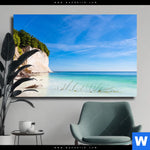Leinwandbild Weisse Kreidefelswand Am Meer Querformat Produktvorschau mit dem Bild Weiße Kreidefelswand am Meer im Format Querformat.