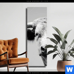 Leinwandbild Weisser Bulle Schmal Produktvorschau mit dem Bild Weisser Bulle im Format Schmal.