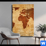 Leinwandbild Weltkarte Rostoptik Hochformat Produktvorschau mit dem Bild Weltkarte Rostoptik im Format Hochformat.