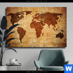 Leinwandbild Weltkarte Rostoptik Querformat Produktvorschau mit dem Bild Weltkarte Rostoptik im Format Querformat.