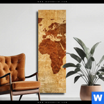 Leinwandbild Weltkarte Rostoptik Schmal Produktvorschau mit dem Bild Weltkarte Rostoptik im Format Schmal.