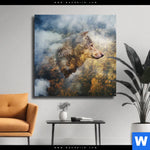 Leinwandbild Wolf Wald No 2 Quadrat Produktvorschau mit dem Bild Wolf & Wald No.2 im Format Quadrat.