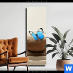 Leinwandbild Zen Stein Mit Schmetterling Schmal Produktvorschau mit dem Bild Zen Stein mit Schmetterling im Format Schmal.