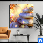 Leinwandbild Zen Steine Im Licht Quadrat Produktvorschau mit dem Bild Zen-Steine im Licht im Format Quadrat.