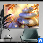 Leinwandbild Zen Steine Im Licht Querformat Produktvorschau mit dem Bild Zen-Steine im Licht im Format Querformat.