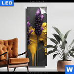 Leuchtbild Abstrakte Lavendel Kunst Schmal Produktvorschau mit dem Bild Abstrakte Lavendel-Kunst im Format Schmal.