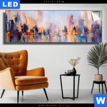 Leuchtbild Abstrakte Skyline No 2 Panorama Produktvorschau mit dem Bild Abstrakte Skyline No.2 im Format Panorama.