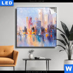 Leuchtbild Abstrakte Skyline No 2 Quadrat Produktvorschau mit dem Bild Abstrakte Skyline No.2 im Format Quadrat.