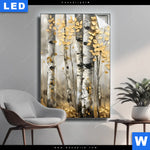 Leuchtbild Abstrakter Birkenwald Hochformat Produktvorschau mit dem Bild Abstrakter Birkenwald im Format Hochformat.