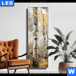 Leuchtbild Abstrakter Birkenwald Schmal Produktvorschau mit dem Bild Abstrakter Birkenwald im Format Schmal.