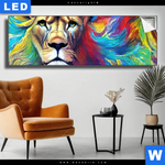 Leuchtbild Abstrakter Loewenkopf Panorama Produktvorschau mit dem Bild Abstrakter Löwenkopf im Format Panorama.