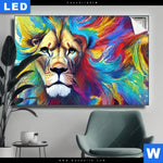 Leuchtbild Abstrakter Loewenkopf Querformat Produktvorschau mit dem Bild Abstrakter Löwenkopf im Format Querformat.