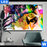 Leuchtbild Abstrakter Papagei Querformat Produktvorschau mit dem Bild Abstrakter Papagei im Format Querformat.