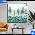 Leuchtbild Abstrakter Wald Quadrat Produktvorschau mit dem Bild Abstrakter Wald im Format Quadrat.