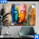 Leuchtbild Abstraktes Buddha Gesicht Querformat Produktvorschau mit dem Bild Abstraktes Buddha-Gesicht im Format Querformat.