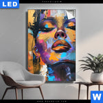 Leuchtbild Abstraktes Frauenportraet Dilara Hochformat Produktvorschau mit dem Bild Abstraktes Frauenporträt Dilara im Format Hochformat.