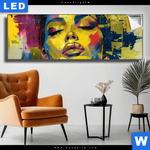 Leuchtbild Abstraktes Frauenportraet Gloria Panorama Produktvorschau mit dem Bild Abstraktes Frauenporträt Gloria im Format Panorama.